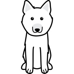 Norwegian Buhund Dog Breed Cartoon Kawaii Sketch Hand Drawn Watercolor Painting Silhouette Sticker Illustration Sublimation EPS Vector Graphic