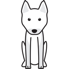 Sanshu Dog Breed Cartoon Kawaii Sketch Hand Drawn Watercolor Painting Silhouette Sticker Illustration Sublimation EPS Vector Graphic