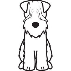 Soft Coated Wheaten Terrier Dog Breed Cartoon Kawaii Sketch Hand Drawn Watercolor Painting Silhouette Sticker Illustration Sublimation EPS Vector Graphic