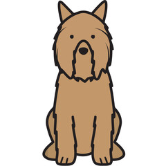 Bouvier Des Flandres Dog Breed Cartoon Kawaii Sketch Hand Drawn Watercolor Painting Silhouette Sticker Illustration Sublimation EPS Vector Graphic