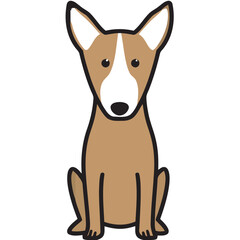 Obraz premium Bull Terrier Dog Breed Cartoon Kawaii Sketch Hand Drawn Watercolor Painting Silhouette Sticker Illustration Sublimation EPS Vector Graphic