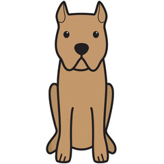 Cane Corso Dog Breed Cartoon Kawaii Sketch Hand Drawn Watercolor Painting Silhouette Sticker Illustration Sublimation EPS Vector Graphic