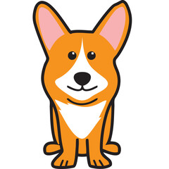 Cardigan Welsh Corgi Dog Breed Cartoon Kawaii Sketch Hand Drawn Watercolor Painting Silhouette Sticker Illustration Sublimation EPS Vector Graphic