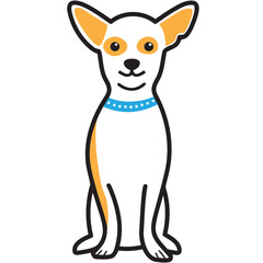Chihuahua Dog Breed Cartoon Kawaii Sketch Hand Drawn Watercolor Painting Silhouette Sticker Illustration Sublimation EPS Vector Graphic