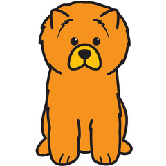 Chow Chow Dog Breed Cartoon Kawaii Sketch Hand Drawn Watercolor Painting Silhouette Sticker Illustration Sublimation EPS Vector Graphic
