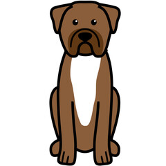 Dogue De Bordeaux Dog Breed Cartoon Kawaii Sketch Hand Drawn Watercolor Painting Silhouette Sticker Illustration Sublimation EPS Vector Graphic