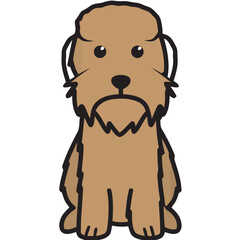 Dandie Dinmont Terrier Dog Breed Cartoon Kawaii Sketch Hand Drawn Watercolor Painting Silhouette Sticker Illustration Sublimation EPS Vector Graphic