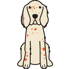 English Setter Dog Breed Cartoon Kawaii Sketch Hand Drawn Watercolor Painting Silhouette Sticker Illustration Sublimation EPS Vector Graphic