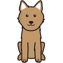 Icelandic Sheepdog Dog Breed Cartoon Kawaii Sketch Hand Drawn Watercolor Painting Silhouette Sticker Illustration Sublimation EPS Vector Graphic