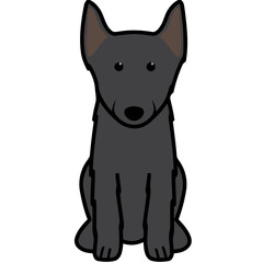 Schipperke Dog Breed Cartoon Kawaii Sketch Hand Drawn Watercolor Painting Silhouette Sticker Illustration Sublimation EPS Vector Graphic