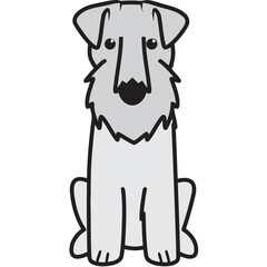 Sealyham Terrier Dog Breed Cartoon Kawaii Sketch Hand Drawn Watercolor Painting Silhouette Sticker Illustration Sublimation EPS Vector Graphic
