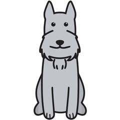 Giant Schnauzer Dog Breed Cartoon Kawaii Sketch Hand Drawn Watercolor Painting Silhouette Sticker Illustration Sublimation EPS Vector Graphic
