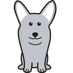 Pembroke Welsh Corgi Dog Breed Cartoon Kawaii Sketch Hand Drawn Watercolor Painting Silhouette Sticker Illustration Sublimation EPS Vector Graphic