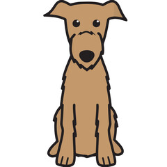 Scottish Deerhound Dog Breed Cartoon Kawaii Sketch Hand Drawn Watercolor Painting Silhouette Sticker Illustration Sublimation EPS Vector Graphic