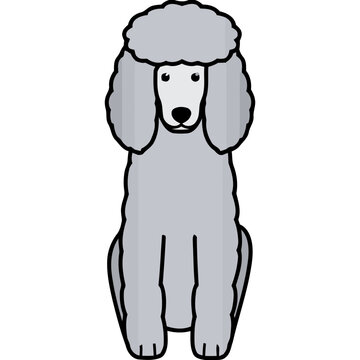 Poodle Dog Breed Cartoon Kawaii Sketch Hand Drawn Watercolor Painting Silhouette Sticker Illustration Sublimation EPS Vector Graphic