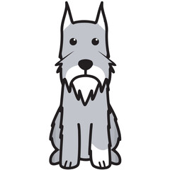 Standard Schnauzer Dog Breed Cartoon Kawaii Sketch Hand Drawn Watercolor Painting Silhouette Sticker Illustration Sublimation EPS Vector Graphic