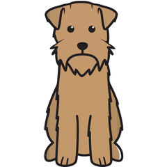 Wirehaired Pointing Griffon Dog Breed Cartoon Kawaii Sketch Hand Drawn Watercolor Painting Silhouette Sticker Illustration Sublimation EPS Vector Graphic