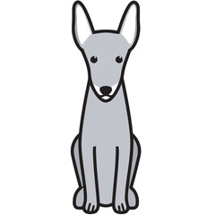 Toy Fox Terrier Dog Breed Cartoon Kawaii Sketch Hand Drawn Watercolor Painting Silhouette Sticker Illustration Sublimation EPS Vector Graphic