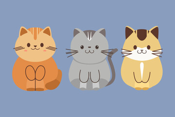 cute fat cat flat illustration