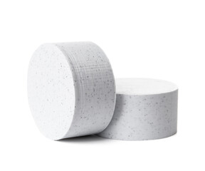 Decorative podiums isolated on white background