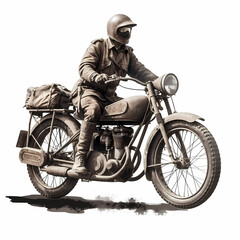Obraz na płótnie Canvas Old Motor Cycle Racer. Generative AI