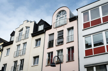 pretty pastel facades with an interesting mix of old and new in cologne's eigelstein district
