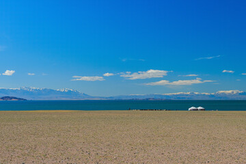 Landscape with mountains and lake