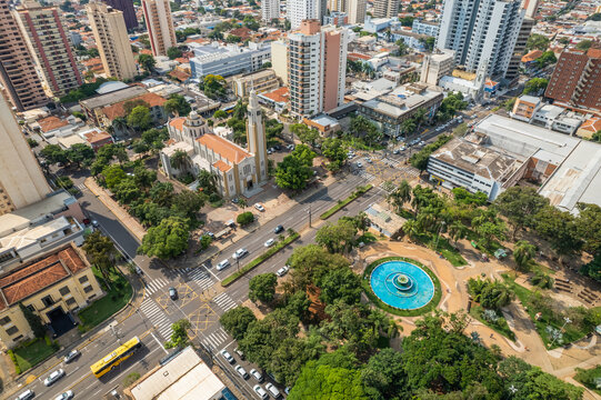 Presidente Prudente, S&atilde;o Paulo/Brazil - Around October 2022: S&atilde;o Sebasti&atilde;o Mother Church in Presidente Prudente, the city's central square.