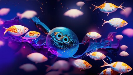 jellyfish in the sea - 591697385