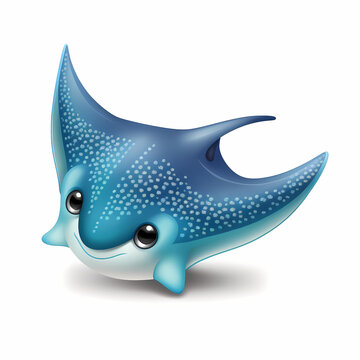 recommend clip art: Mantaray Cartoon Illustration. Generative AI