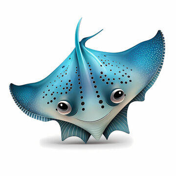 recommend clip art: Mantaray Cartoon Illustration. Generative AI