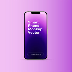 purple lavender edible vector phone illustration isolated on a gradient background. new iphone 14 mockup. realistic vector mobile device. 