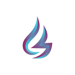 Obraz premium LS abstract water drop or blue fire flame logo symbol