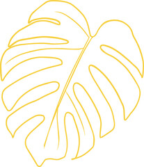 Monstera Tropical Leaf Line Art © Paradorn