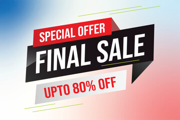 Special offer final sale tag. Banner design template for marketing. Special offer promotion or retail. background banner modern graphic design for store shop, online store, website, landing page