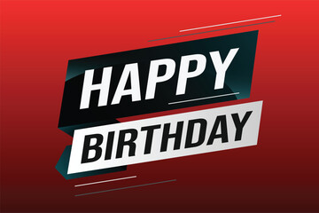 happy birthday word concept vector illustration with lines modern futuristic 3d style for landing page template web mobile app poster banner flyer background gift card coupon label wallpaper	
