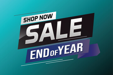 End of year Sale word concept vector illustration with lines and 3d style, landing page, template, ui, web, mobile app, poster, banner, flyer, background, gift card, coupon, label, wallpaper	
