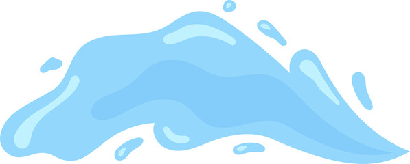 Blue water splash, element and illustration