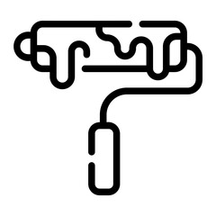 Fototapeta premium paint roller line icon