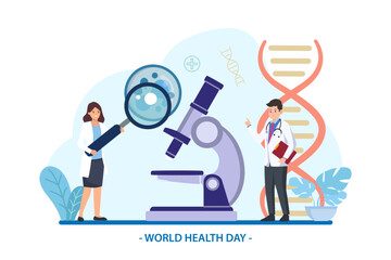Healthcare and life insurance concept. World health day. Innovation and technology medical. Vector illustration