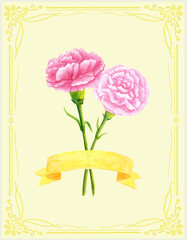 carnation card and postcard illustration, 어버이날 스승의날 카드 일러스트