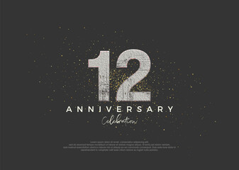 Rustic number for 12th anniversary celebration. premium vector design. Premium vector for poster, banner, celebration greeting.