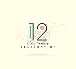 Modern and simple number design for 12th anniversary celebration. Premium vector for poster, banner, celebration greeting.