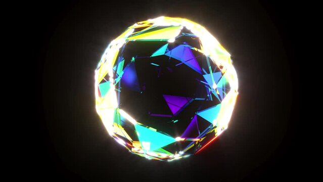 Diamond sphere intro able to loop seamless 4k