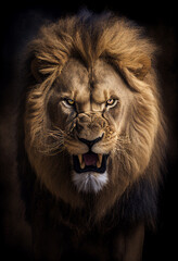 Lion portrait, king of the jungle.