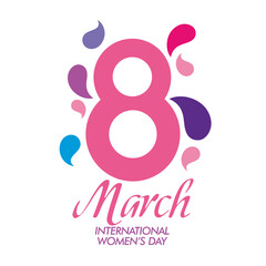 International Women's Day logo design. Happy Women's day greeting. 8th of March day of women in the world