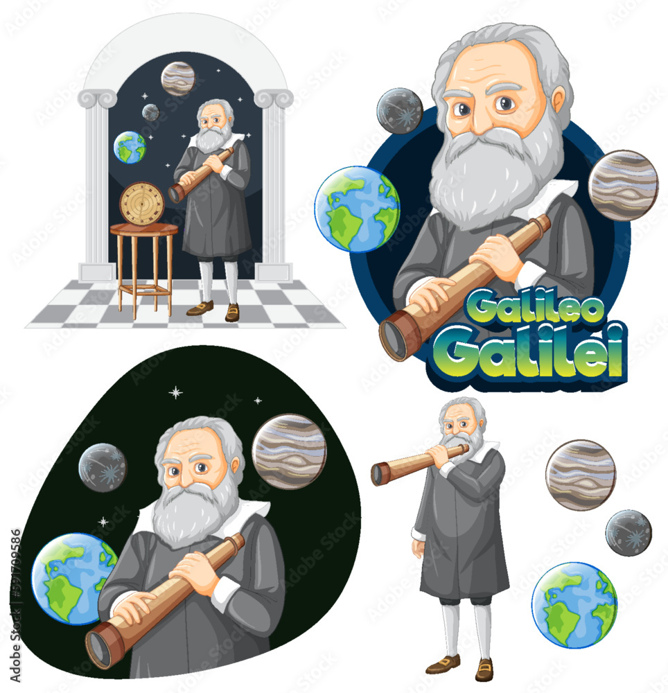 Sticker Set of Famous Person in Science