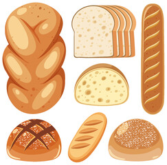 mix set of bread bakery