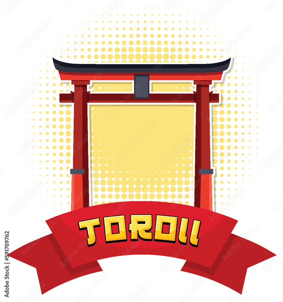 Sticker torii gate japanese nation tradition symbol