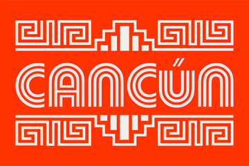 Cancun Mexico Mayan lines design